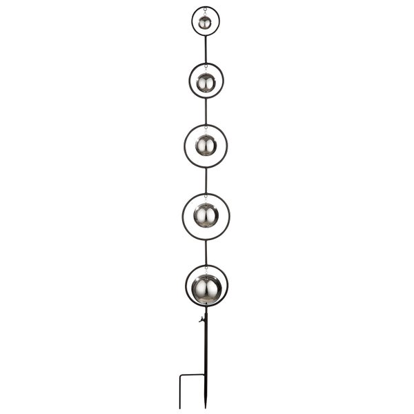 Gartenstecker GILDE BALLS Gartendeko silber Höhe 123cm Metall