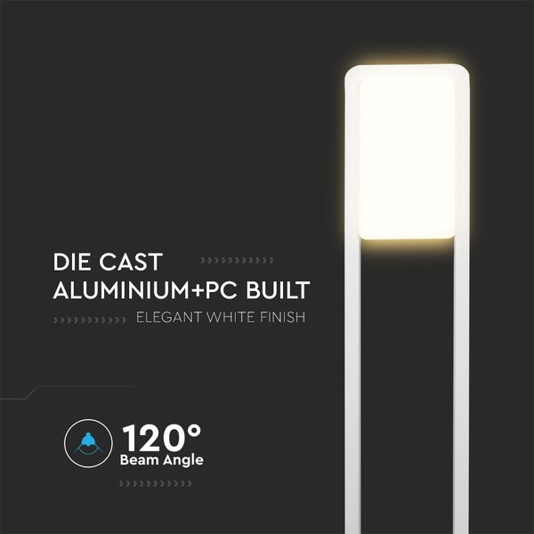 V-TAC VT-33-W-N - Außenbeleuchtung - Pollerleuchten - Samsung - IP65 - Weiß - 10 Watt - 900 Lumen