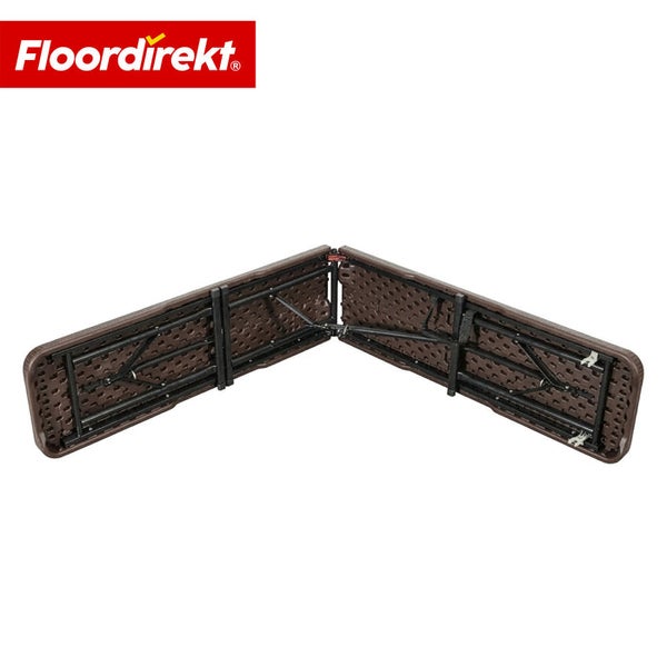 Zusammengeklappter Klapptisch mit Metallgestell