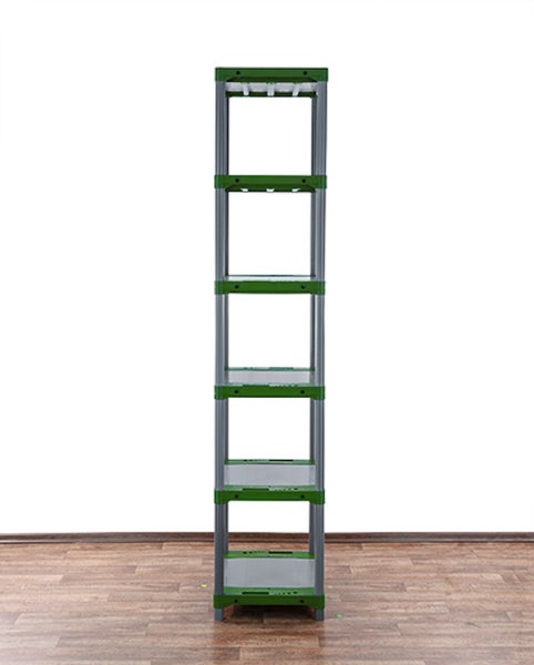 PROREGAL Kunststoffregal Big Grey Bear Extra-Tall HxBxT 220 x 70 x 46 cm Fachlast 160 kg Grau/Grün