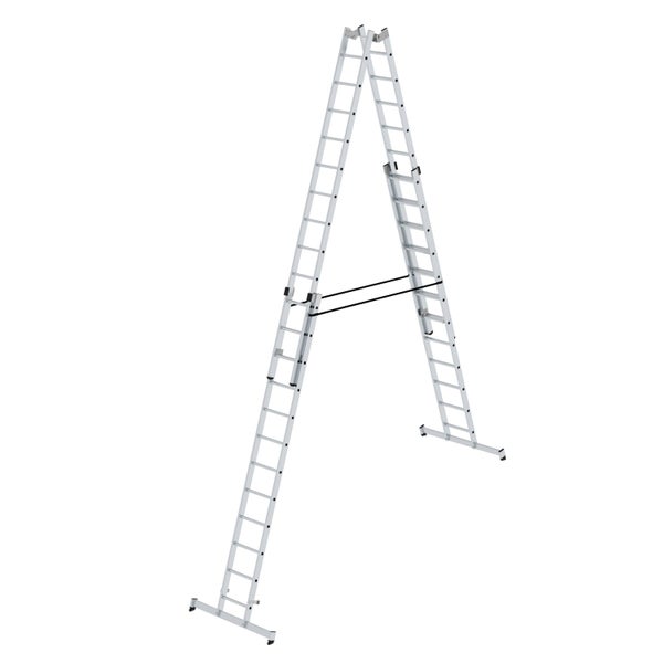 PROREGAL Sprossen-Stehleiter 4-Teilig mit Traverse 4 x 12 Sprossen