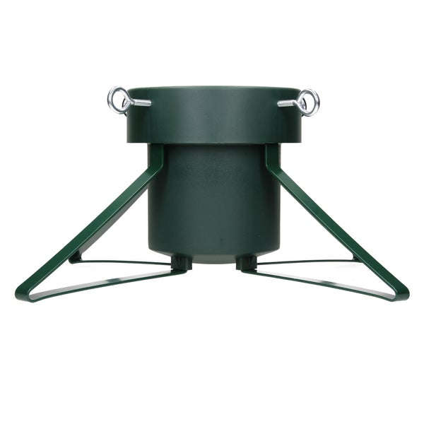 ECD Germany Weihnachtsbaumständer mit Wasserschale und 4 Feststellschrauben, Dunkelgrün, Metall Christbaumständer, Tannenbaumständer für Bäume bis 210 cm Höhe, Sternförmige Weihnachtsbaum Ständer