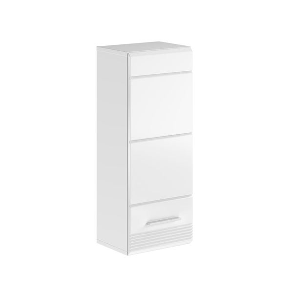 Linus Badschrank wandhängend 1 Tür Hochglanz weiß,weiß. 30 X 23 X 77 cm