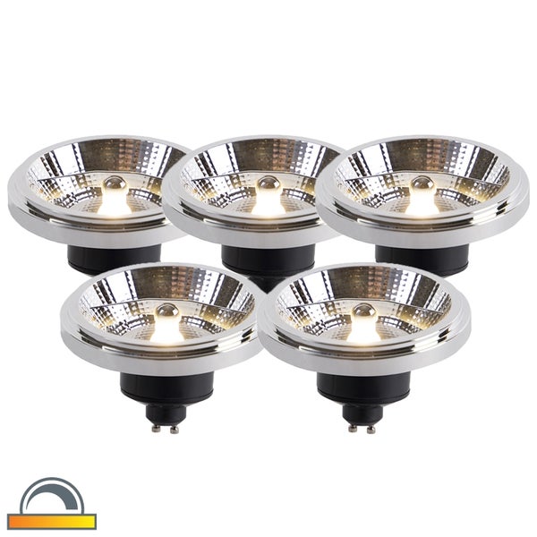 Set mit 5 LED-Lampen AR111 GU10 12W 2000K-3000K Kelvin dimmbar
