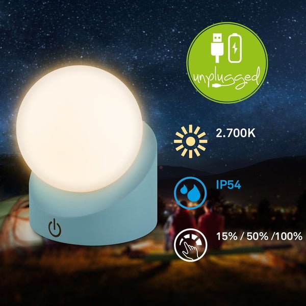 Mini LED Tischlampe kabellos IP54 Tischleuchte Akku Aussen/Innen Dimmbar Touch