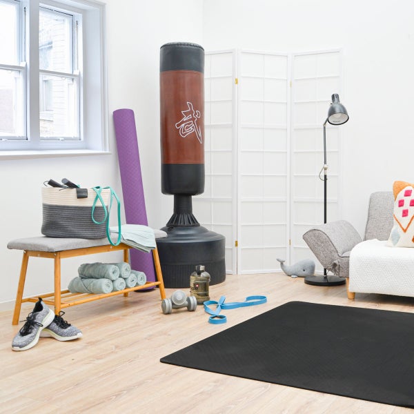 200x116 XXL Fitnessmatte - Rutschfest - 6mm Extra Breite Yogamatte Schwarz