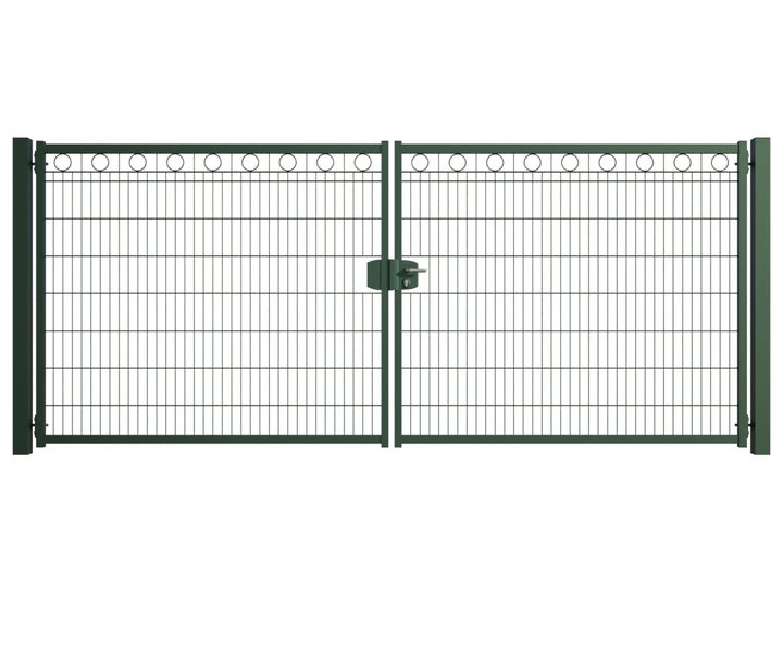 Doppelflügeltor aus Metall mit Schloss für den Garten