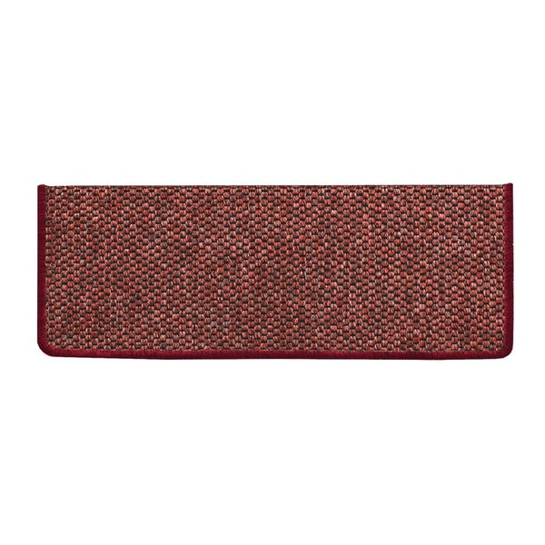 FLOORDIREKT Stufenmatte Kalkutta - Sisaloptik - Schlingenpol - Selbstklebend - Rot - Rechteckig - 23,5 x 65 cm