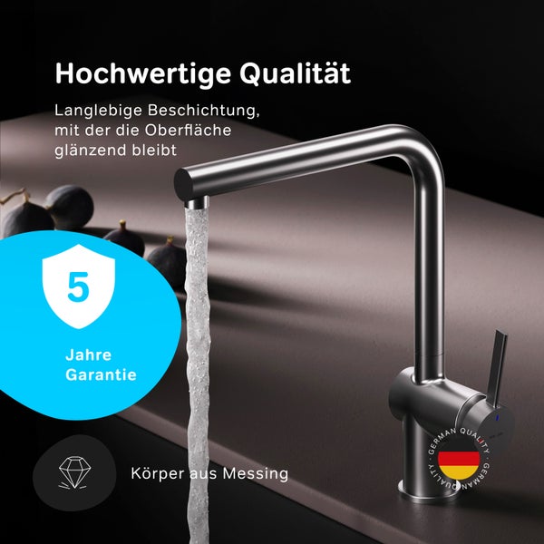 Küchenarmatur mit fünf Jahren Garantie und Messingkörper