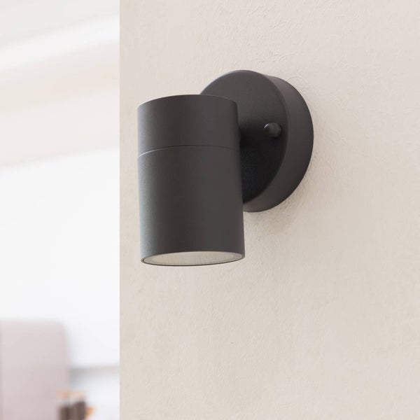 PRIOS Wandleuchte außen Tulimar (spritzwassergeschützt (Modern) in Schwarz aus Aluminium (1 flammig, GU10) - Außenwandleuchten Wandlampe Led Außenlampe Outdoor für Außenwand/Hauswand