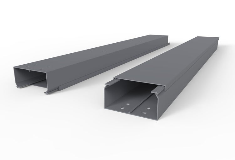 CILSON WDK12060G Art.-Nr. 6800500 Kabelkanal 120 x 60 mm x 2.000 mm - Kanaloberteil und -unterteil mit Bodenlochung, grau RAL7035