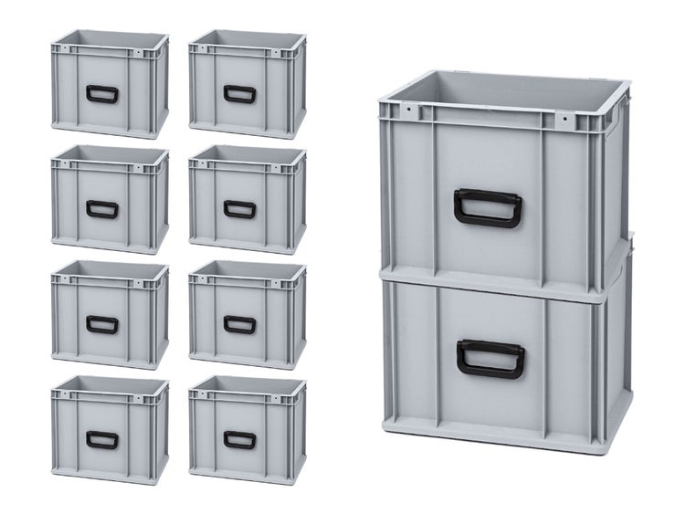 PROREGAL Spar Set 10x Eurobox Nextgen Portable Uno HxBxT 32 x 30 x 40 cm 30 Liter Eurobehälter Transportbox Transportbehälter Stapelbehälter