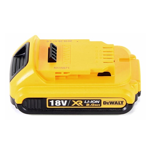 DeWalt 18 Volt XR Lithium-Ionen Akku mit 2,0 Amperestunden.