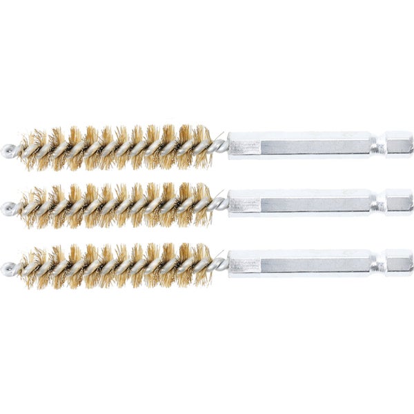 BGS Nylonbürste 11 mm Antrieb Außensechskant 6,3 mm (1/4) 3tlg. - 3078-11-N