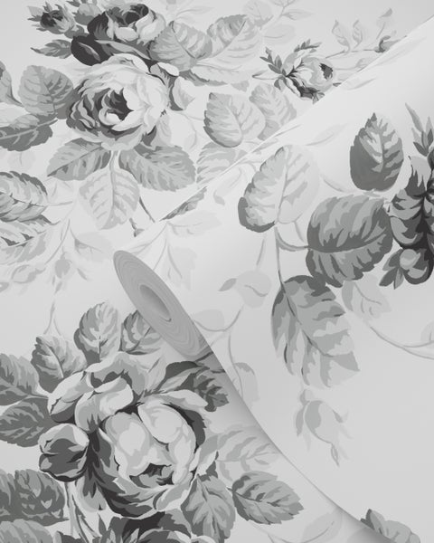 Tapetenrolle mit Rosenmuster