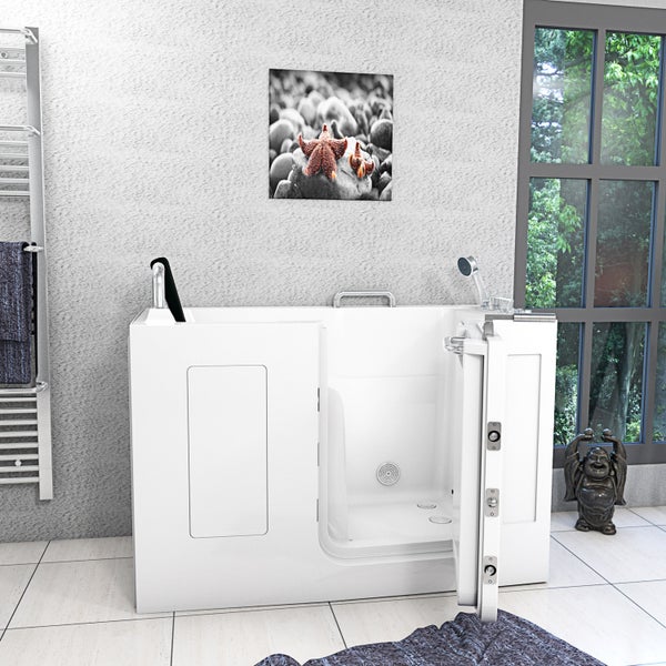 Sitzwanne Whirlpool Badewanne mit Tür S07WP-B-R 140x76cm