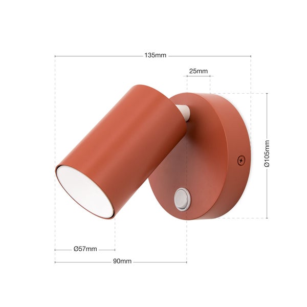 Abmessungen einer Wandleuchte