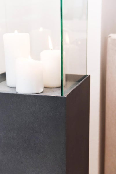 VIVANNO Windlicht CANDELA 80x25x25 cm Fiberzement Anthrazit matt