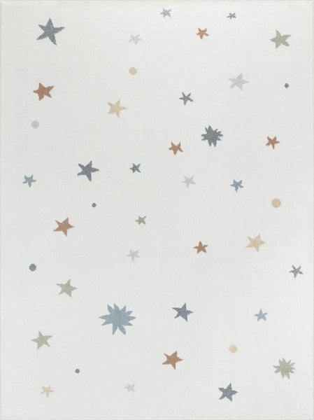 Maschinenwaschbarer Kinderteppich Sterne - Mehrfarbig/Beige - 160x213cm - STELLA