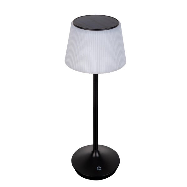LED Leuchte EMMI für Außen und Innen, Tischlampe aus Metall und Kunststoff , mit fest verbauten LEDs, LED Tischlampe für Balkon, Terrasse, Garten, Wohnzimmer, Wintergarten, ca. 38 cm hoch