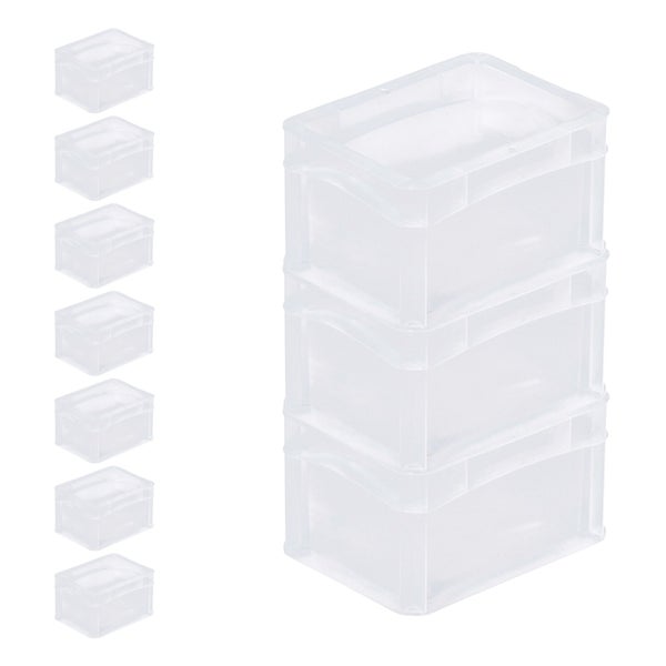 PROREGAL SparSet 10 x Transparenter Eurobehälter BasicLine Mit Geschlossenem Griff HxBxT 12 x 15 x 20 cm 2,2 Liter Eurobox Transportbox