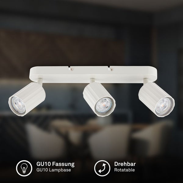 Deckenstrahler Deckenleuchte Deckenlampe Schlafzimmer Schwenkbar 3-flammig