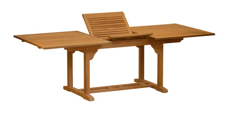 Teak Ausziehtisch 240 x 120 cm premium wetterfest erweiterbar