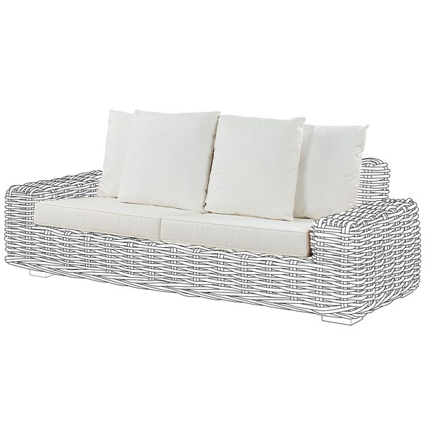 Rattan Gartensofa mit Kissen