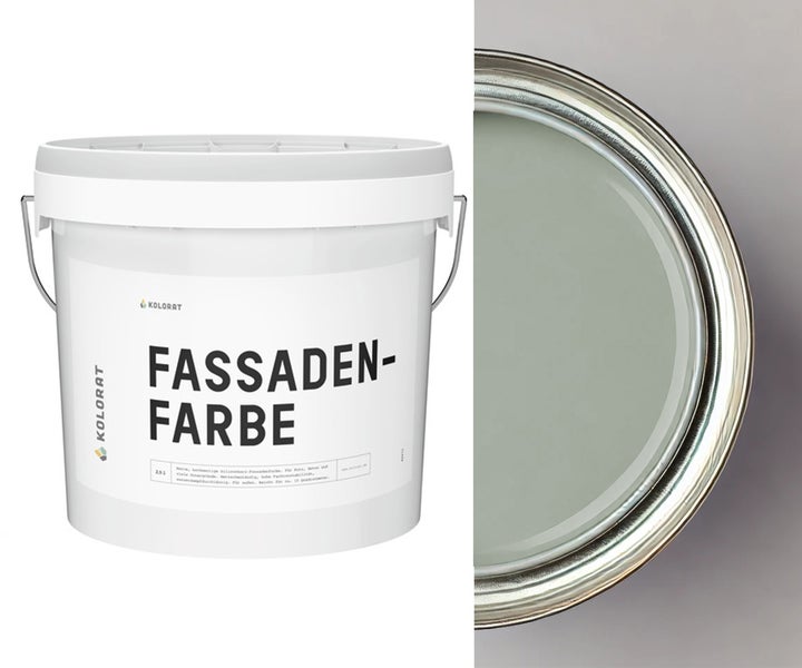 Kolorat Fassaden- & Sockelfarbe - Salbei K/22-8-25-26/T – 10L Hochwertige Fassadenschutz, Sockelfarbe, Silikonharzfassadenfarbe, wasserabweisend, wetterbeständig, farbtonstabil, für Fassaden und Sockel im Außenbereich