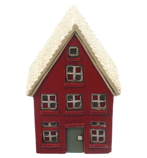 Dekoratives Haus mit Dach und Fenstern