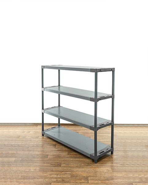 PROREGAL Kunststoffregal Grey Bear Low HxBxT 138 x 130 x 46 cm Fachlast 70 kg Grau