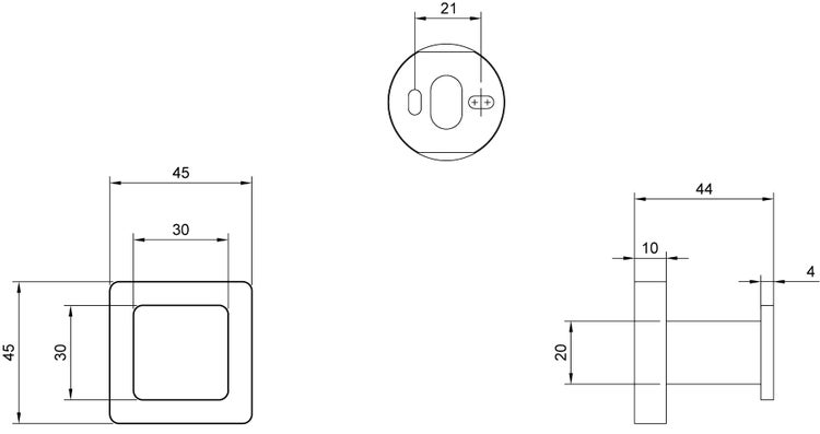 Villeroy & Boch Elements - Striking Handtuchhaken, Handtuchhalter für Wandmontage, Wandhaken aus Messing, Zubehör Bad, Badhaken eckig, 45 x 44 x 45 mm, Chrom