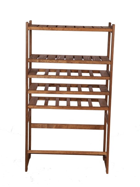 PROREGAL Getränkekisten- & Weinregal SPREEWALD HxBxT 124x70x33cm 18 Flaschen auf 3 Ebenen + 1 Ebene für Kisten + 2 Ablagen Massives Kiefernholz Braun geölt