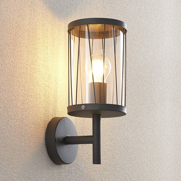 Lindby Yonan (spritzwassergeschützt (Modern) in Schwarz aus Edelstahl (1 flammig, E27)