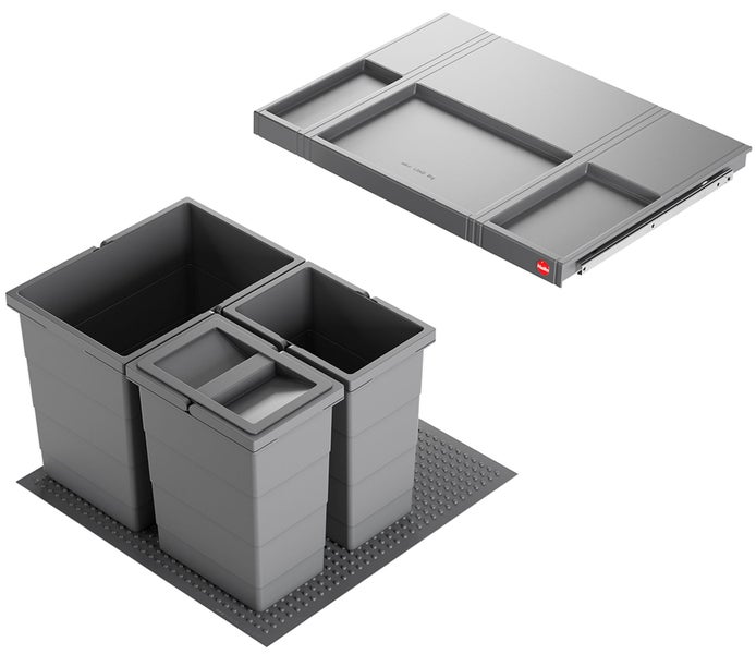 Abfalltrennsystem mit mehreren Behältern und Schubladenauszug