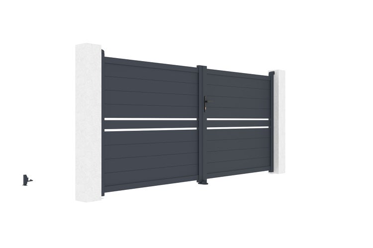 Flügeltor 3,5 m CIMONE H.160 cm Aluminium + RANGER B150 Motorisierung