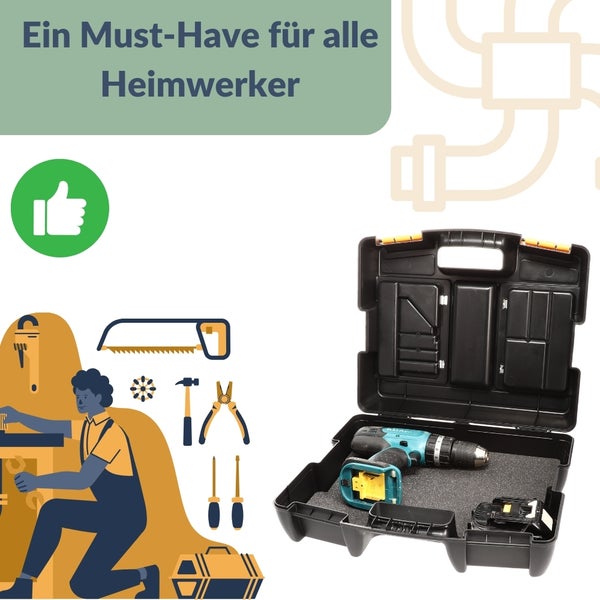 GarPet Werkzeugkoffer leer Kunststoff universal Maschinenkoffer für Elektrowerkzeuge Schaumstoffeinlage Werkzeug Geräte Koffer Box