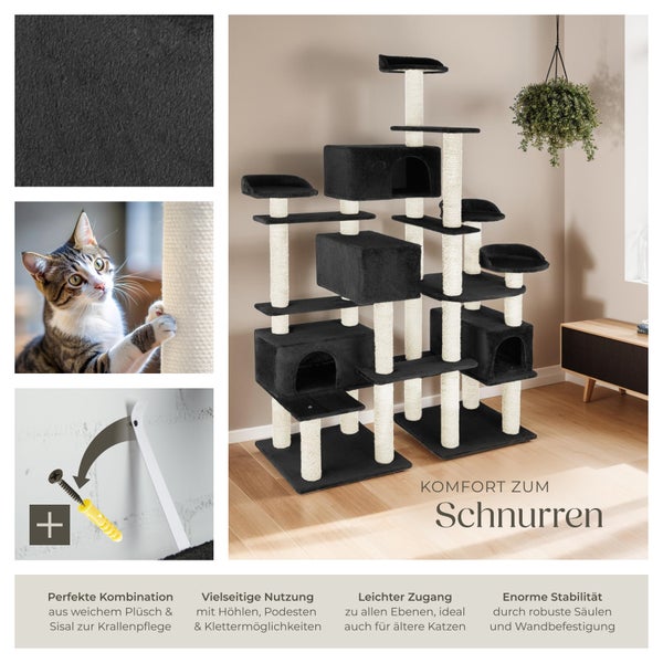 Kratzbaum tectake Entissar inklusive Kippschutz 214 cm schwarz