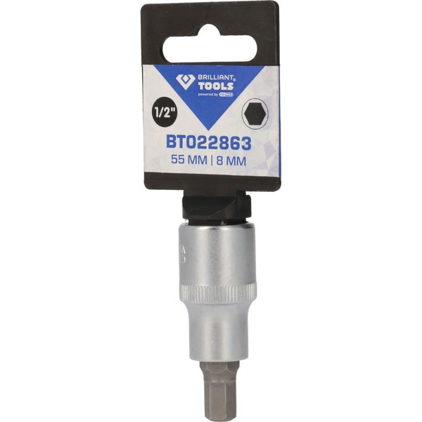 BRILLIANT TOOLS 1/2 Innensechskant Bit-Stecknuss 55 mm lang 8 mm - BT022863