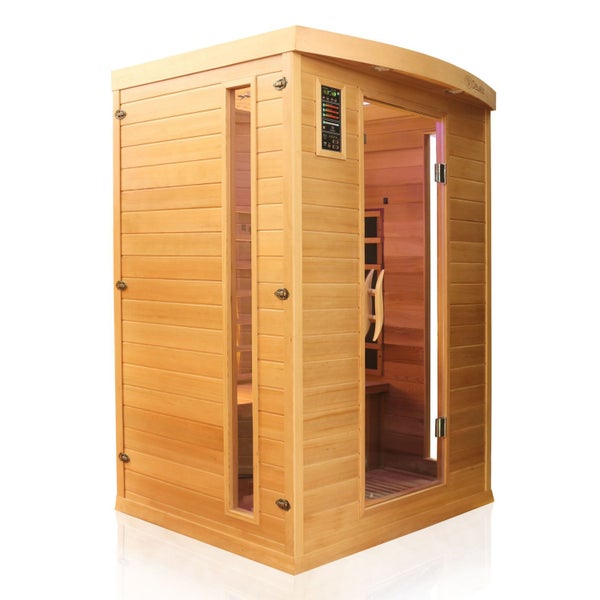 Dewello® Infrarotkabine Infrarotsauna PIERSON PRO 135cm x 105cm Hemlock-Zeder inkl. DUO Strahler, Vollspektrumstrahler, Karbonstrahler