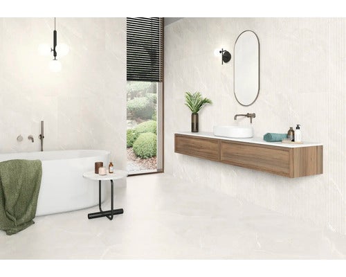 Wand- und Bodenfliese Dhara white 29,5x59,5cm matt
