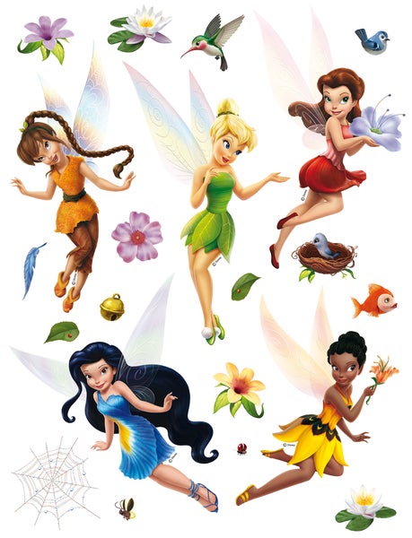 Disney Wandtattoo Feen Grün, Gelb, Rot und Blau - 85 x 65 cm - 600193