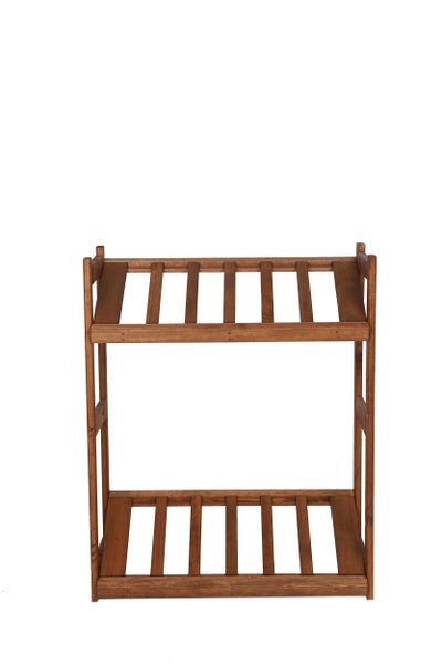 PROREGAL Getränkekistenregal SPREEWALD HxBxT 86x70x33cm 2 Ebenen Massives Kiefernholz Braun geölt