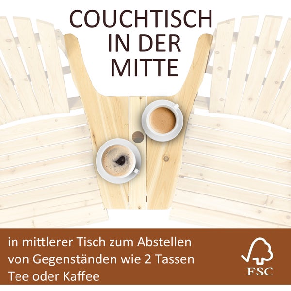 Gartenmöbelset mit zwei Sesseln, Rattangeflecht und Beistelltisch