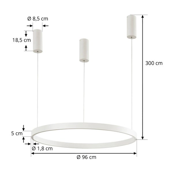 Arcchio LED Answin (Modern) in Weiß aus Metall (1 flammig, ) Wohnzimmerleuchte