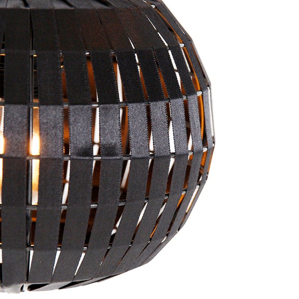 Pendelleuchte mit schwarzem Stoffband-Schirm