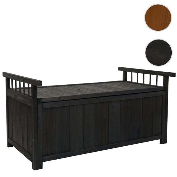 Holz Gartentruhe mit Deckel und Griffen