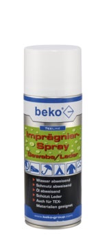 beko TecLine Imprägnierspray für Gewebe und Leder, wasserabweisend und schmutzabweisend für Schuhe, Zelte und Kleidung.