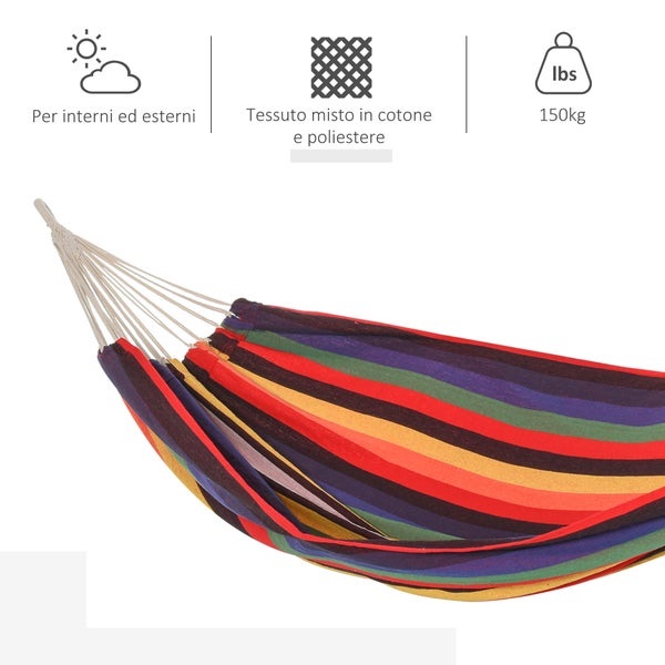 Hängematte aus Baumwollmischgewebe für den Innen- und Außenbereich, maximale Belastbarkeit 150 Kilogramm