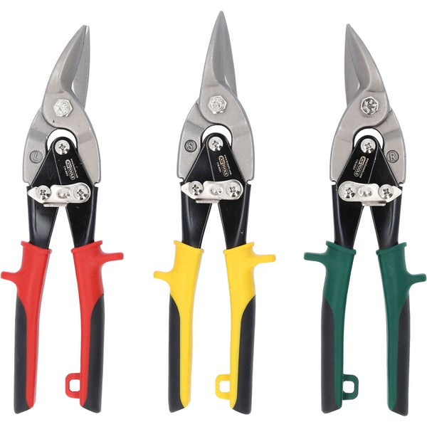 KS TOOLS Hebel-Blechdurchgangsscheren-Satz 3tlg. - 118.0050